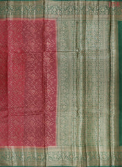 Dark Vermilion Banaras Tussar Silk Saree