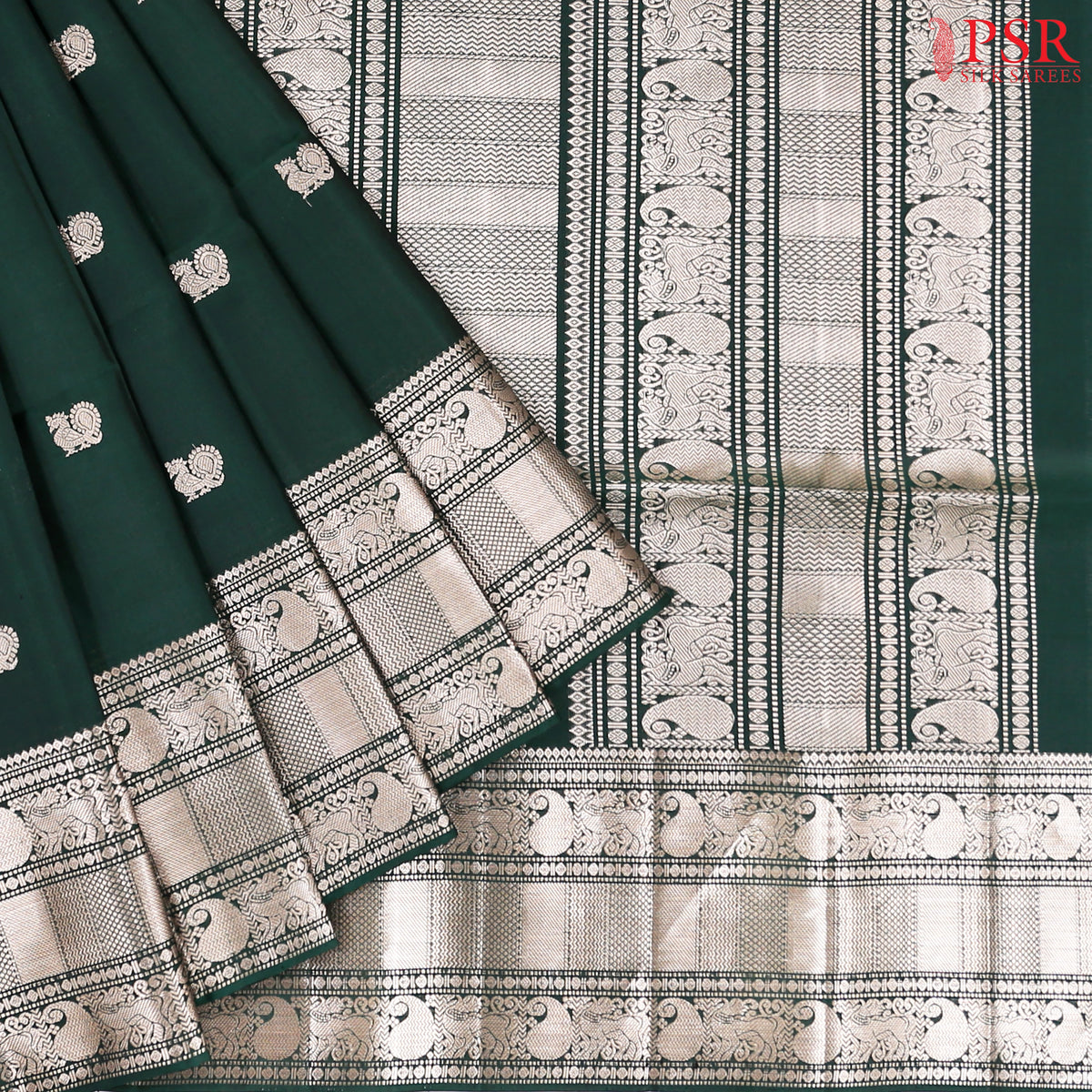 Dark Green Soft Silk Saree