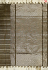 Dark Bronze Olive Semi Silk Cotton Saree