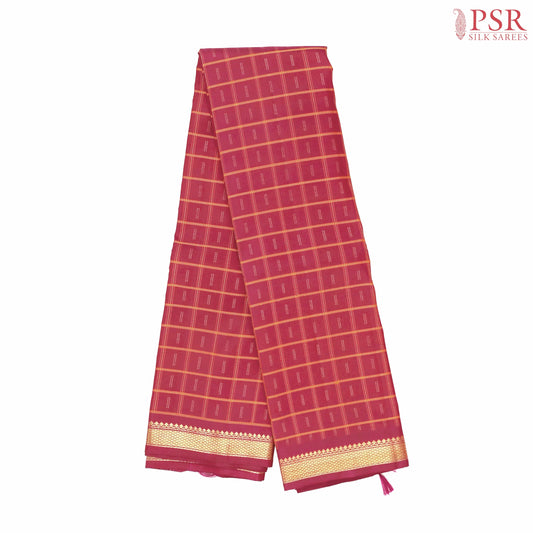 Dark Ruby Pink Kanchipuram Silk Saree