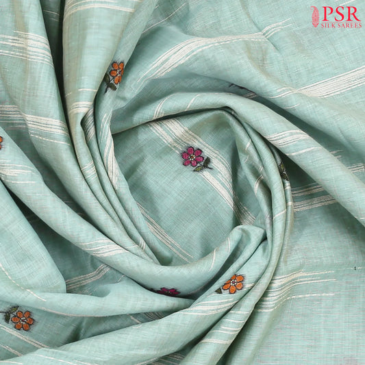 Turquoise Blue Ghicha Cotton Saree