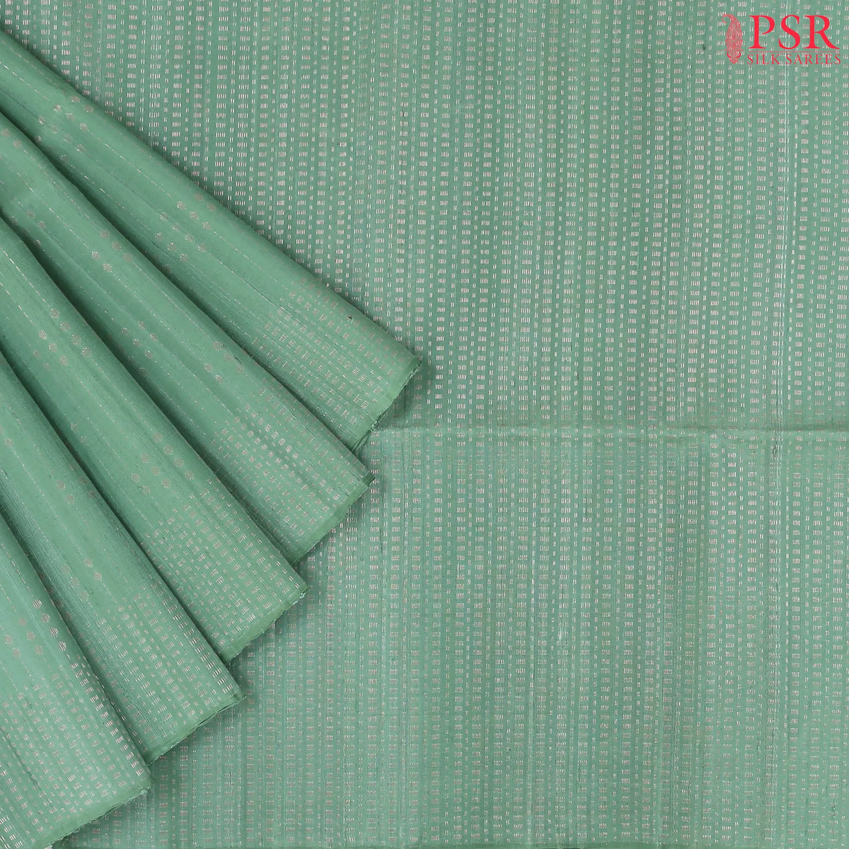 Celadon Green Jute Soft Silk Saree