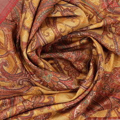 Sandstone Orange Printed Silk Saree