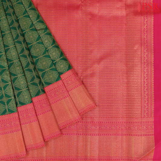 Dark Green Bridal Kanchipuram Silk Saree