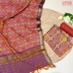 Amethyst Purple Soft Patola Semi Silk Dress Material