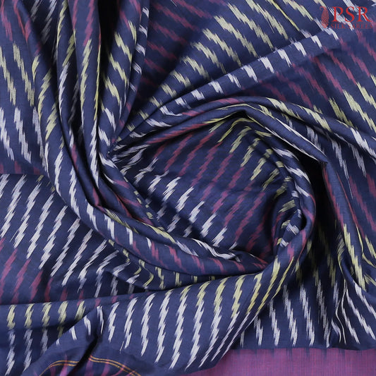 Dark Blue Ikkat Cotton Saree