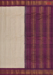 Yellow Beige Gadwal Silk Saree