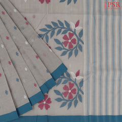 Light Grey Bengal Cotton Saree