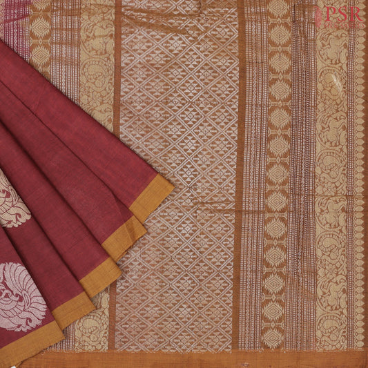 Maroon Kovai Cotton Saree