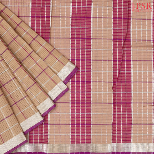 Tan Mangalagiri Cotton Saree