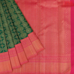 Dark Green Bridal Kanchipuram Silk Saree