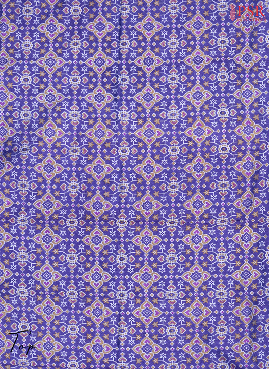 Iris Violet Soft Patola Silk Cotton Dress Material