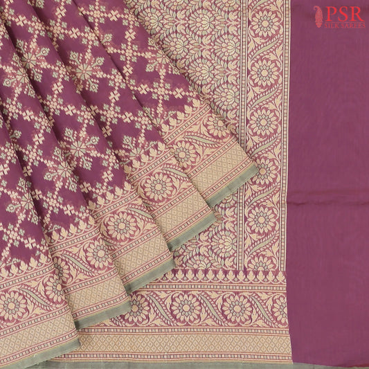 Onion Pink Banaras Silk Cotton Saree
