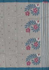 Light Grey Bengal Cotton Saree