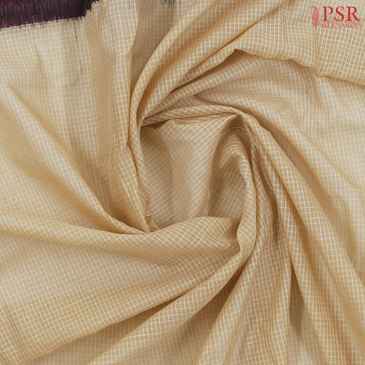 Yellow Beige Gadwal Silk Saree