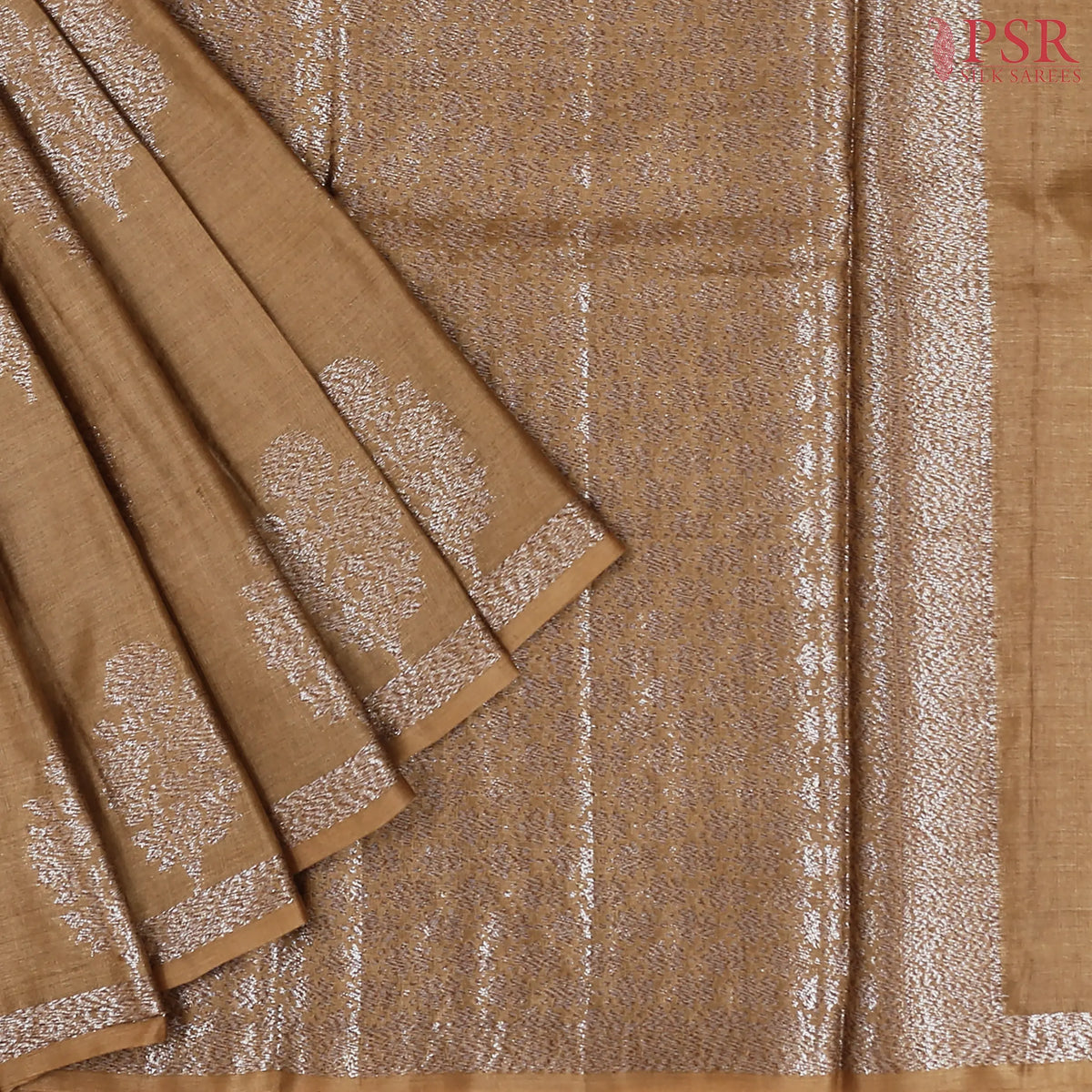 Peanut Brown Banaras Tussar Silk Saree