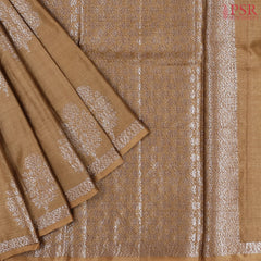 Peanut Brown Banaras Tussar Silk Saree