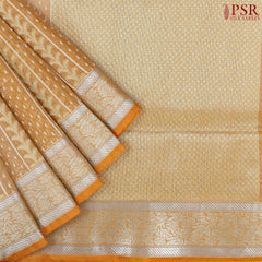 Tangerine Semi Kora Summer Silk Saree