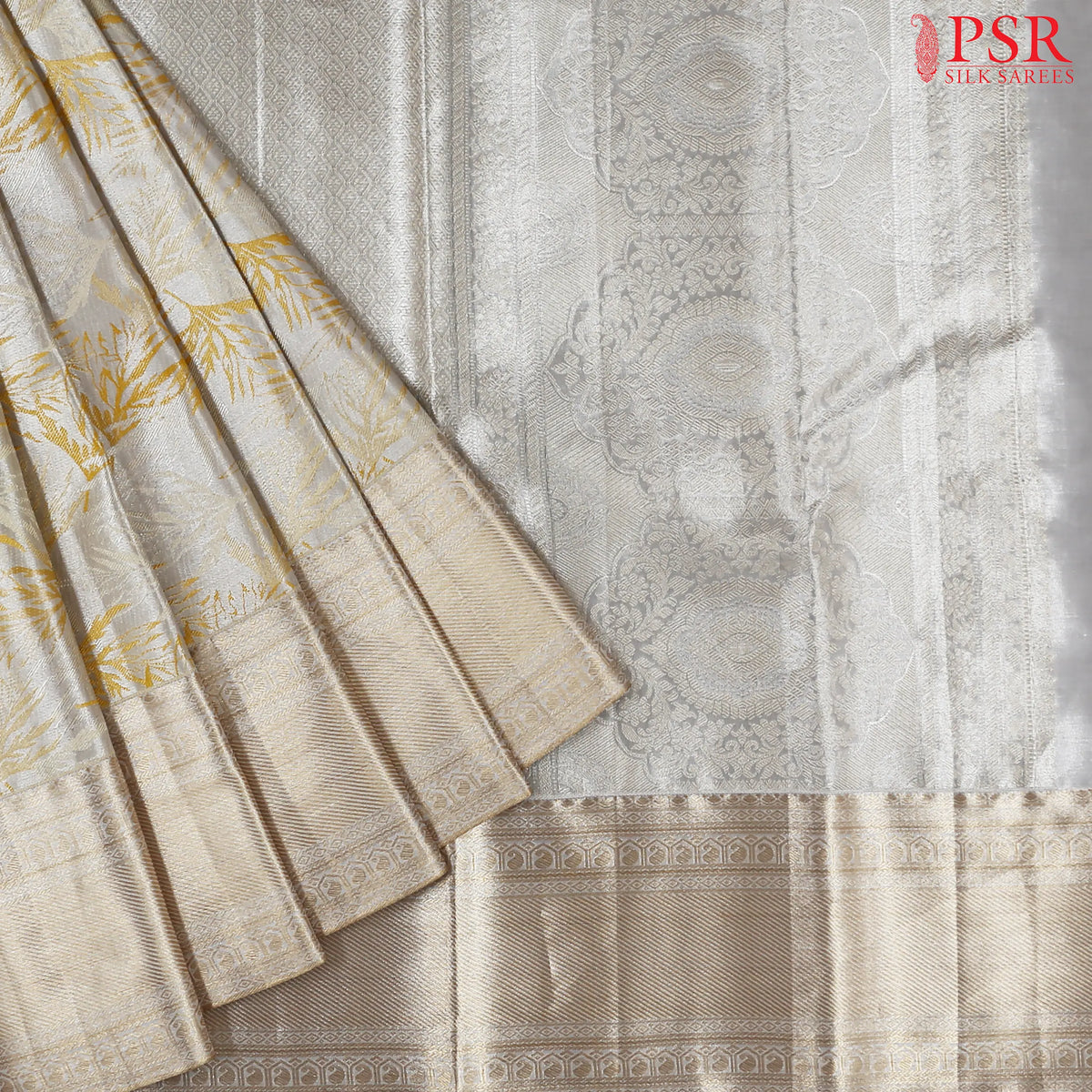 Silver Kanchipuram Tissue Silk Saree