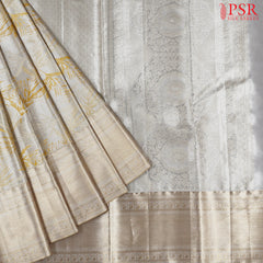 Silver Kanchipuram Tissue Silk Saree