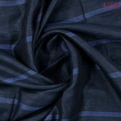 Midnight Indigo Linen Saree