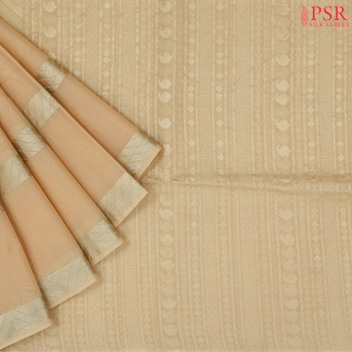 Light Peach Semi Silk Cotton Saree