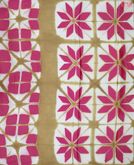Beige & Pink Crape Silk Saree