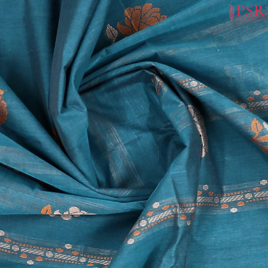 Peacock Blue Kovai Cotton Saree