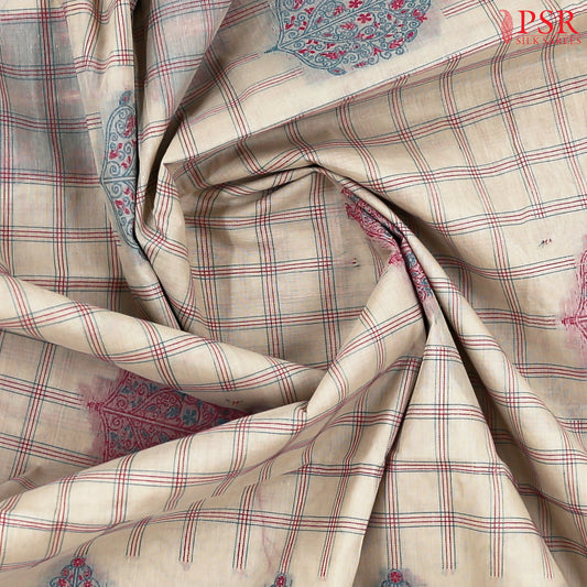 Beige Kovai Cotton Saree