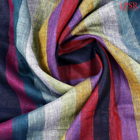 Dark Blue Linen Saree