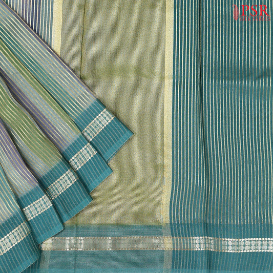 Teal Semi Chiniya Saree