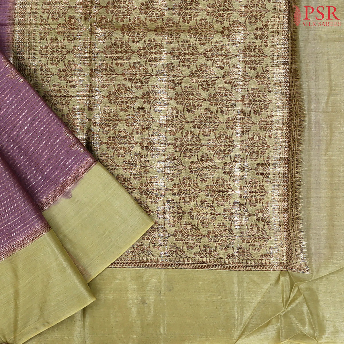 Tyrian Purple Banaras Tussar Silk Saree