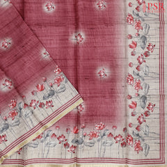 Garnet Rose Semi Tassar Dress Material