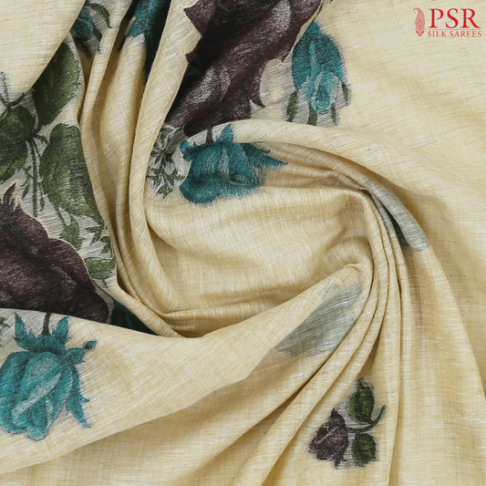 Beige Ghicha Cotton Saree