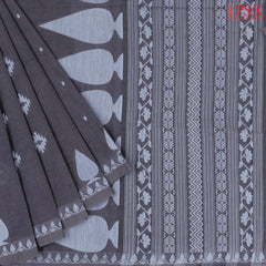 Charcoal Grey Kovai Cotton Saree