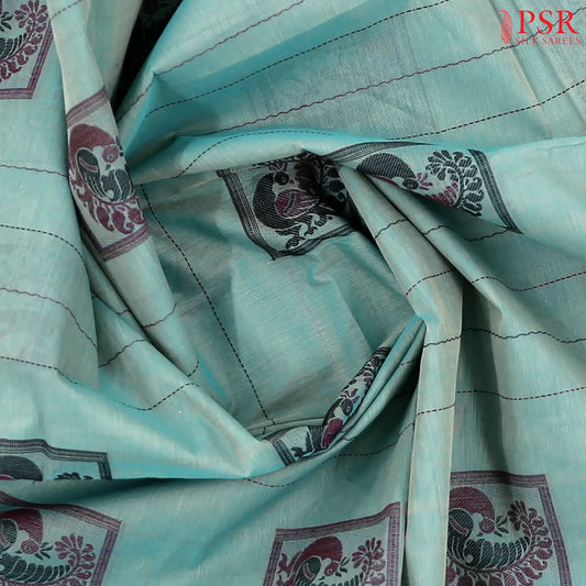 Lake Teal Kovai Cotton Saree