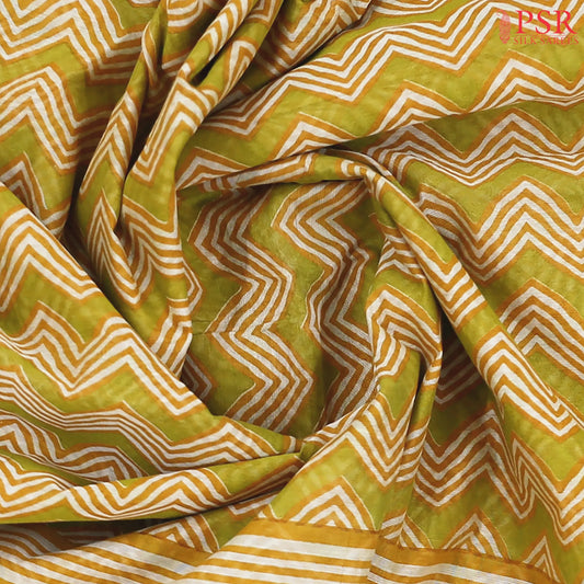 Olive Yellow Silk Cotton Saree