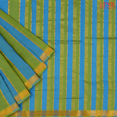 Green & Blue Mangalagiri Cotton Saree
