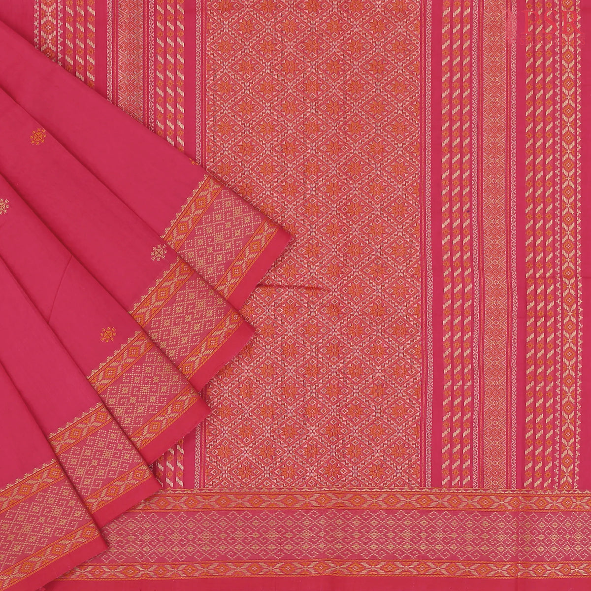 Cerise Pink Kovai Cotton Saree