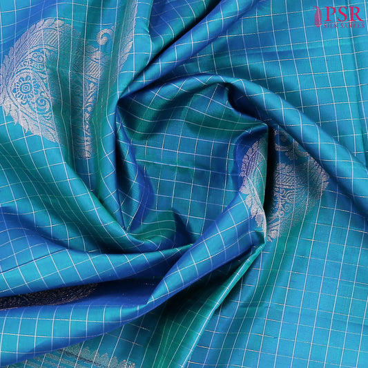 Peacock Blue Soft Silk Saree