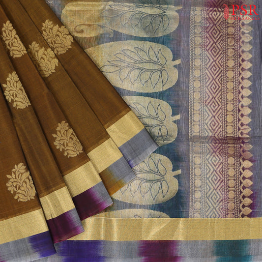 Mustard Brown Silk Cotton Saree