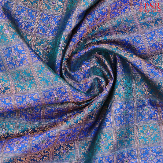 Dark Turquoise Kanchipuram Silk Saree