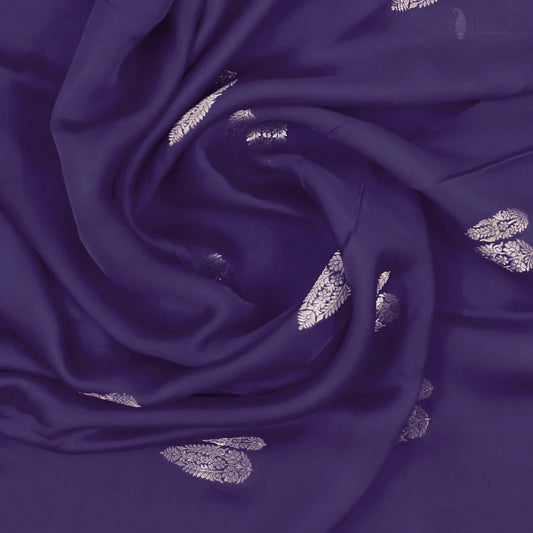 Indigo Blue Banarasi Habutai Satin Saree