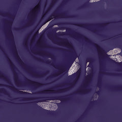 Indigo Blue Banarasi Habutai Satin Saree