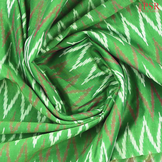 Parrot Green Ikkat Cotton Saree