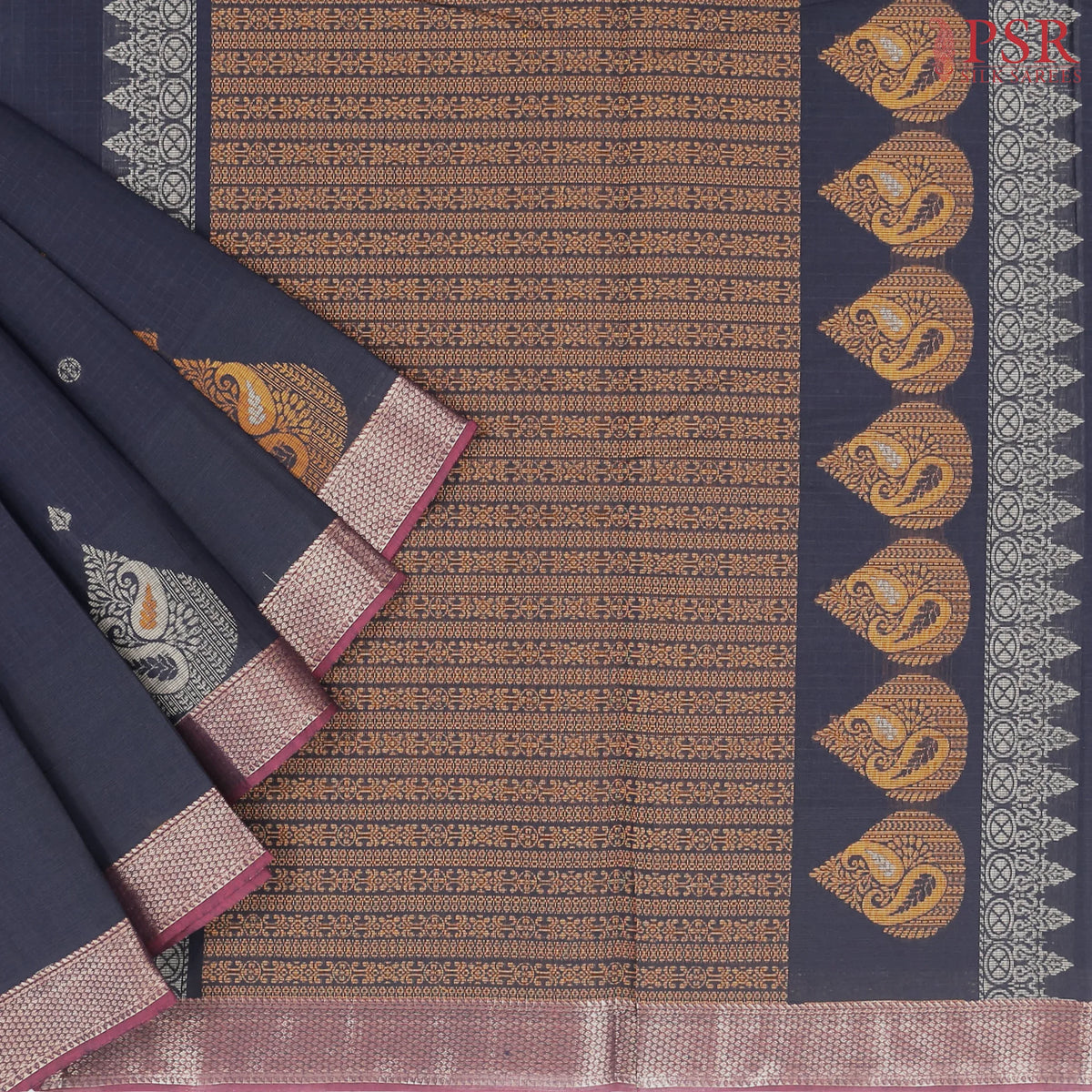 Dark Blue Kovai Cotton Saree