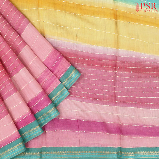 Rainbow Munga Silk Saree