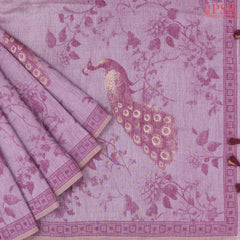 Heather Purple Ghicha Cotton Saree