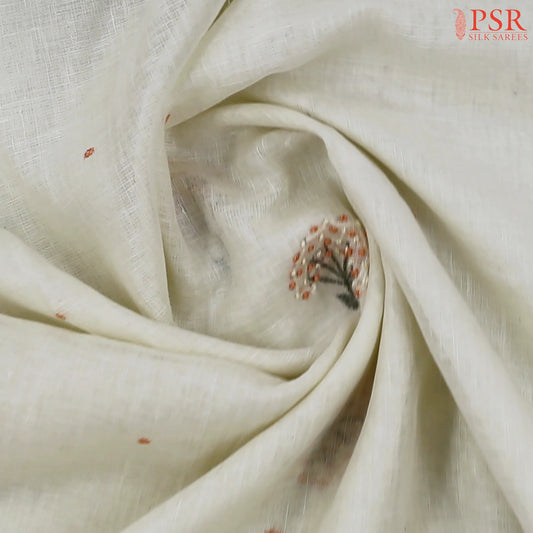 Off White Linen Saree