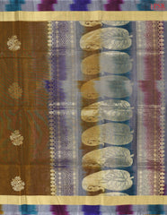 Mustard Brown Silk Cotton Saree